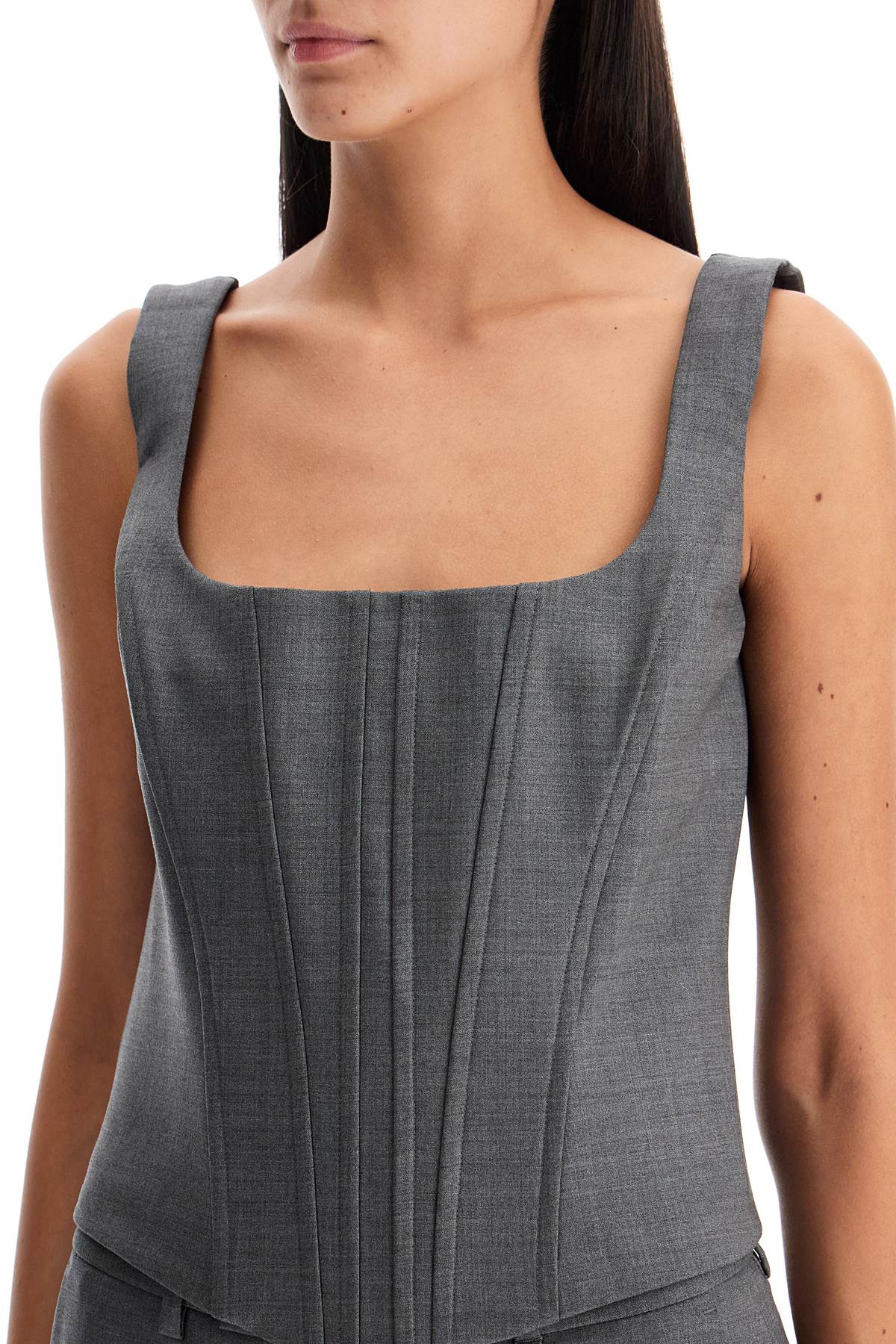 Giuseppe Di Morabito stretch wool corset top with nine words Topwear Giuseppe Di Morabito