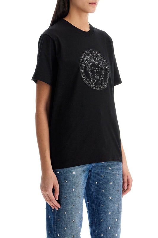 Versace medusa embroidered t-shirt Topwear Versace