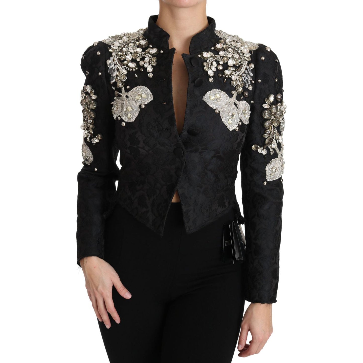 Dolce & Gabbana Elegant Black Silver Baroque Jacket Dolce & Gabbana