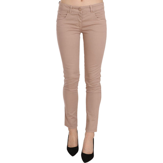 CRISTINAEFFE Chic Slim Fit Skinny Brown Pants CRISTINAEFFE