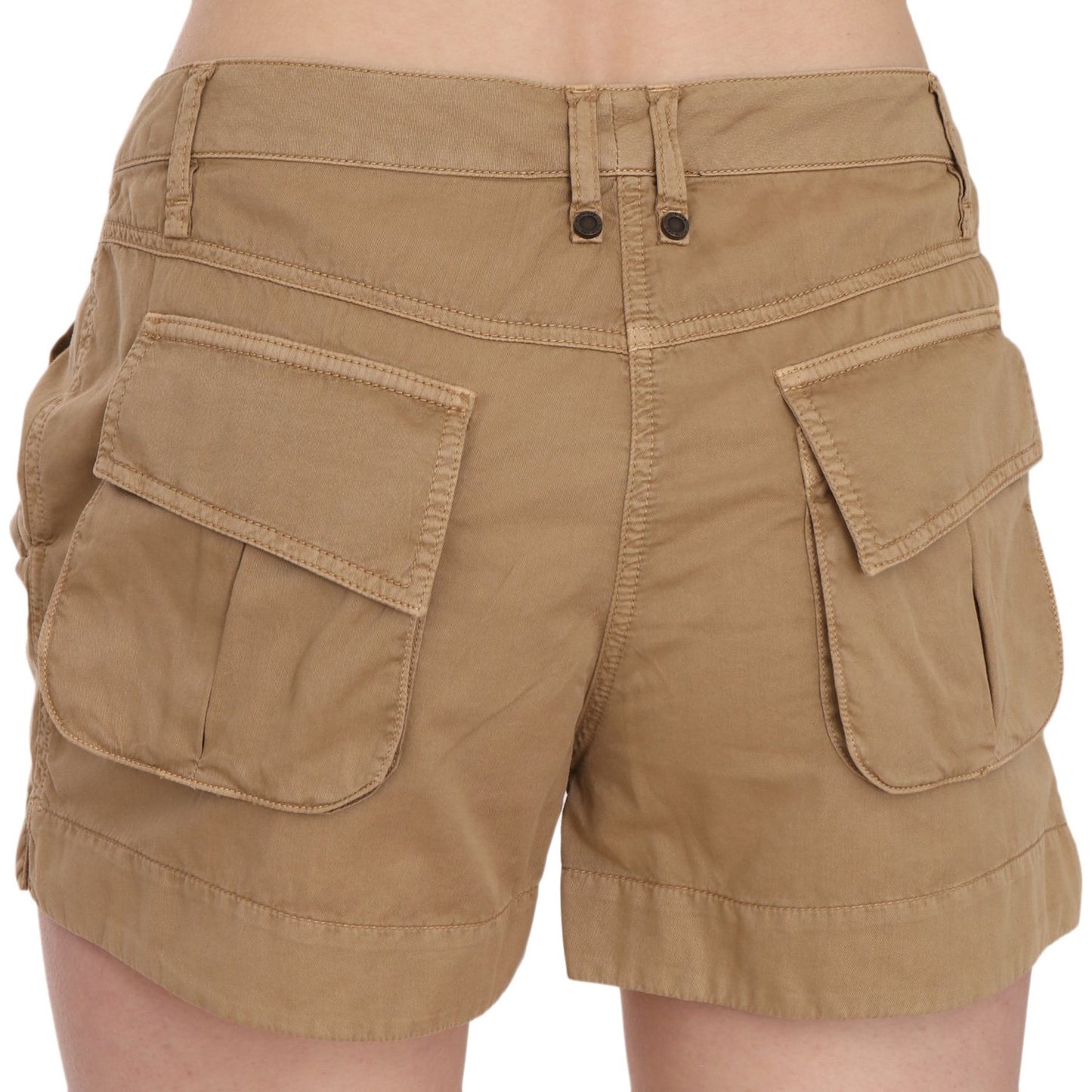 PLEIN SUD Chic Brown Mid Waist Mini Shorts PLEIN SUD