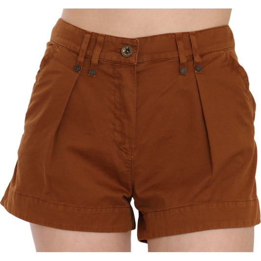 PLEIN SUD Chic Brown Mid Waist Mini Shorts PLEIN SUD