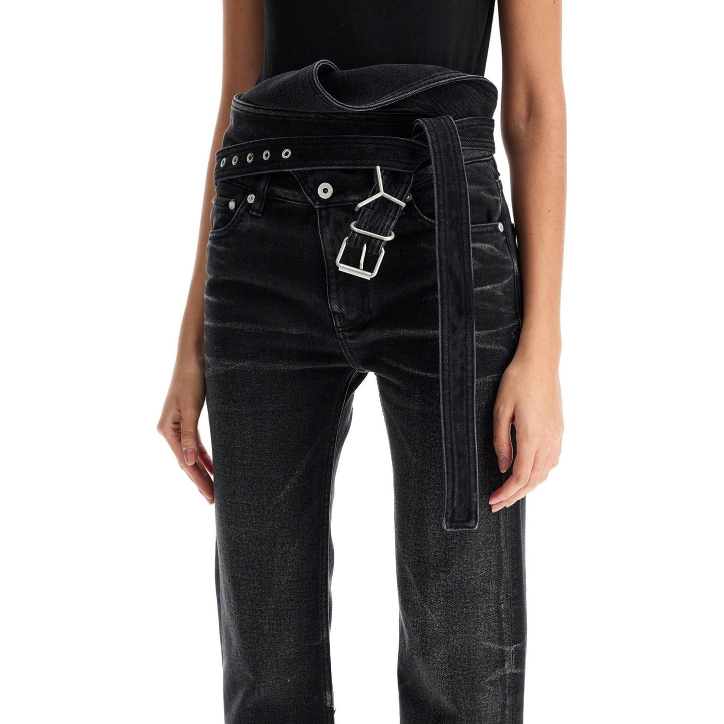 Y Project bootcut jeans with criss-cross Jeans Y Project