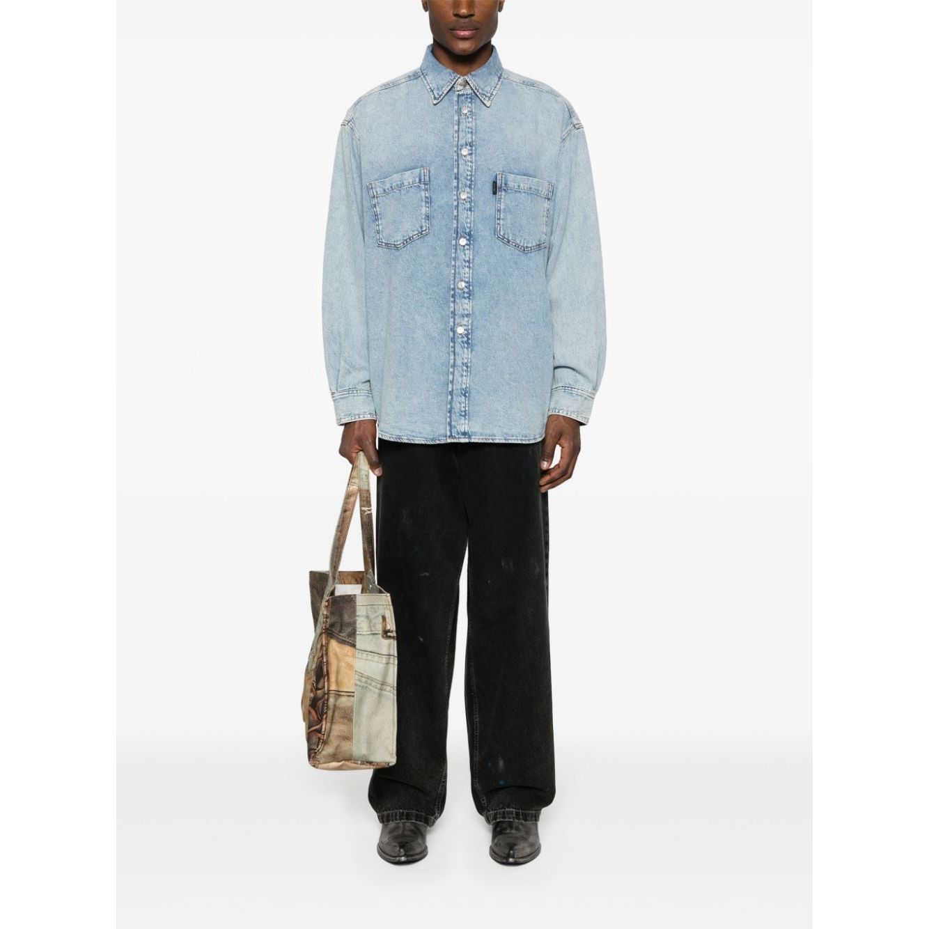 Haikure Cotton Washed Denim Shirts