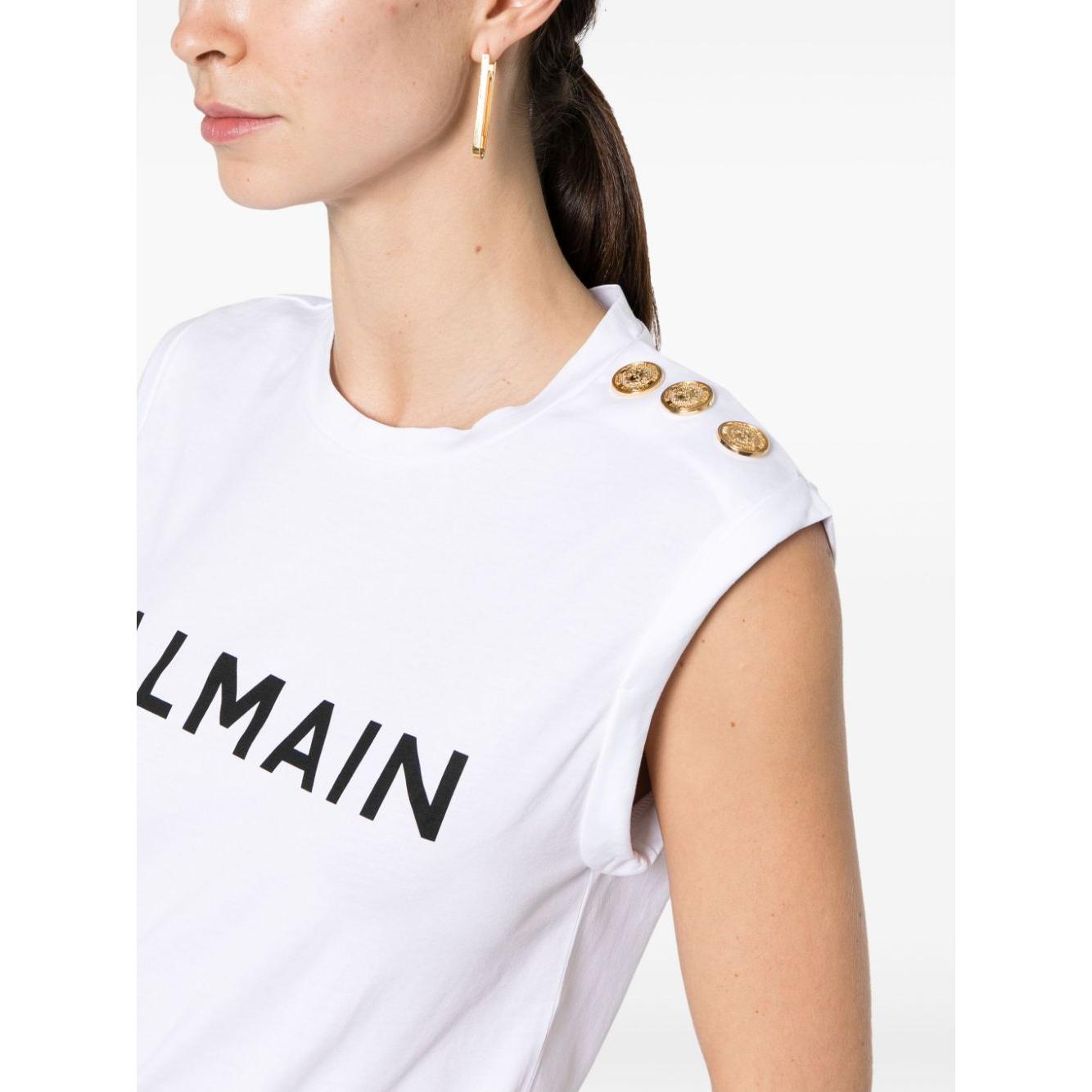 Balmain Top White Topwear Balmain