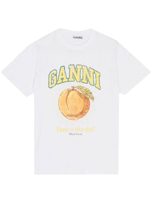 GANNI T-shirts and Polos White Topwear Ganni