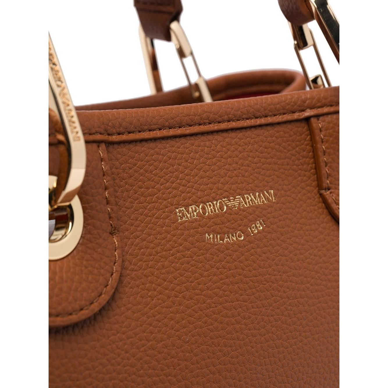 EMPORIO ARMANI CAPSULE Bags.. Leather Brown Shopper Emporio Armani