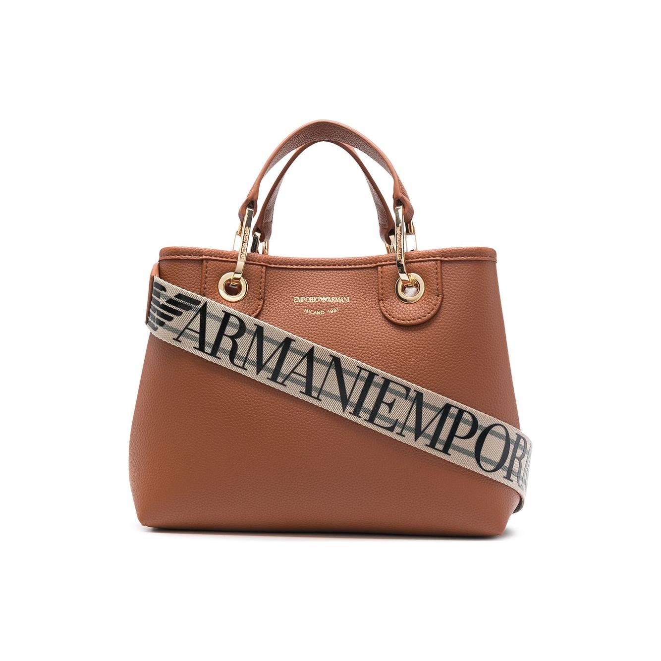 EMPORIO ARMANI CAPSULE Bags.. Leather Brown Shopper Emporio Armani