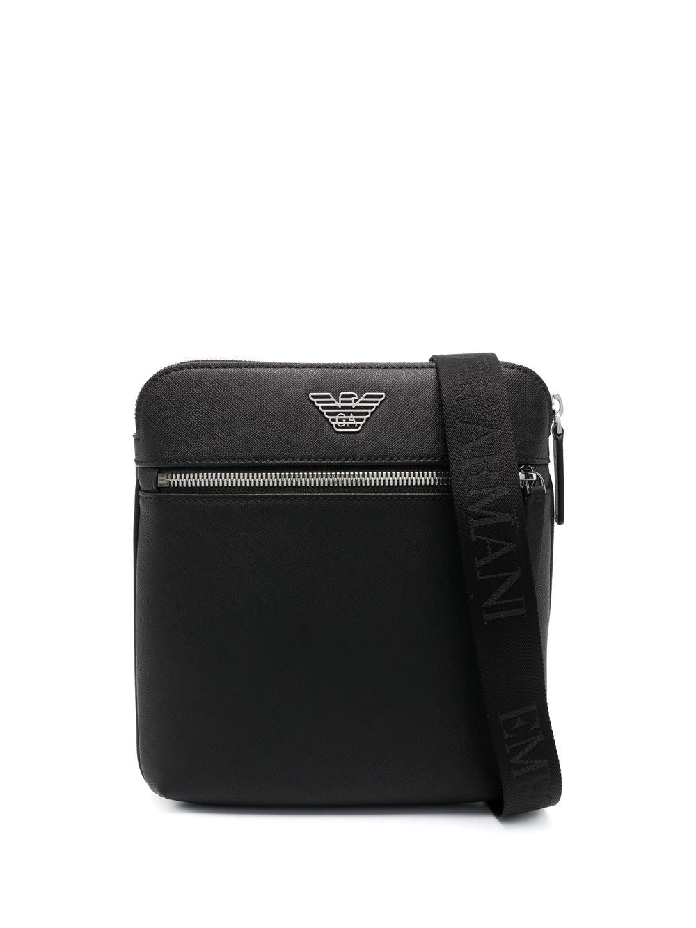 Emporio Armani small faux-leather messenger Bag Black