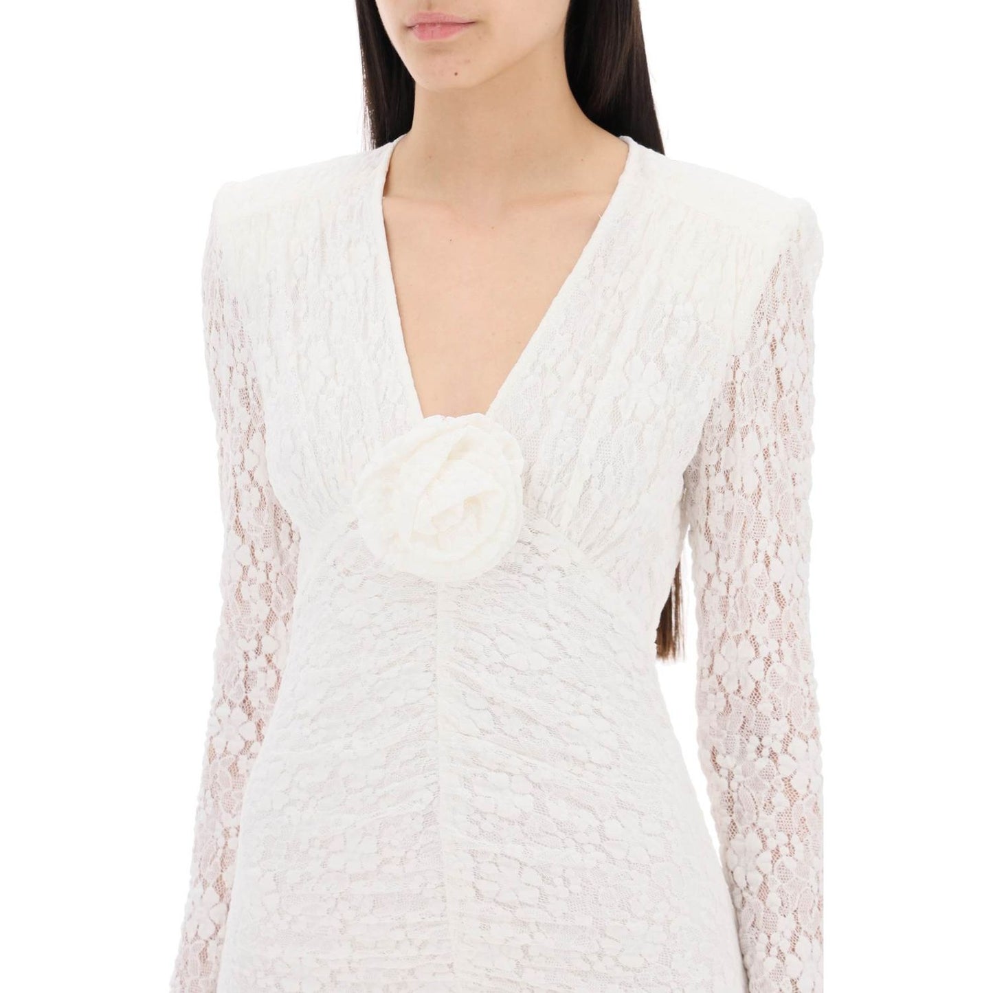 Rotate lace mini dress with removable flower detail