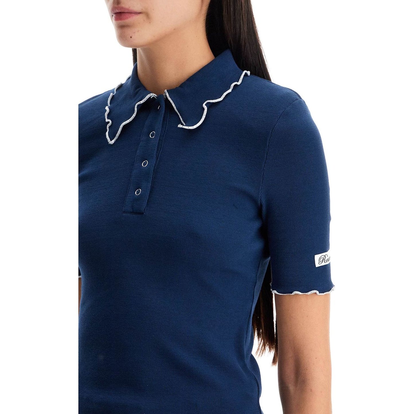 Rotate fitted polo shirt with contrasting hems Topwear Rotate