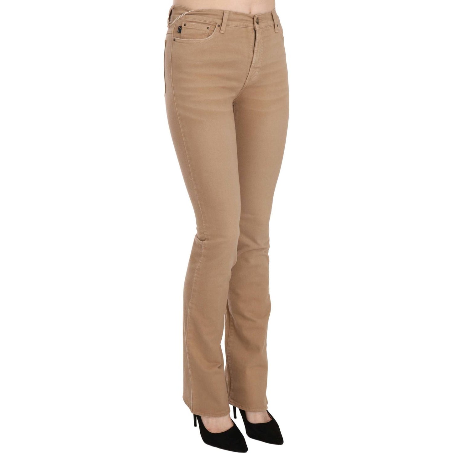 Just Cavalli Chic Brown Mid Waist Skinny Trousers Just Cavalli