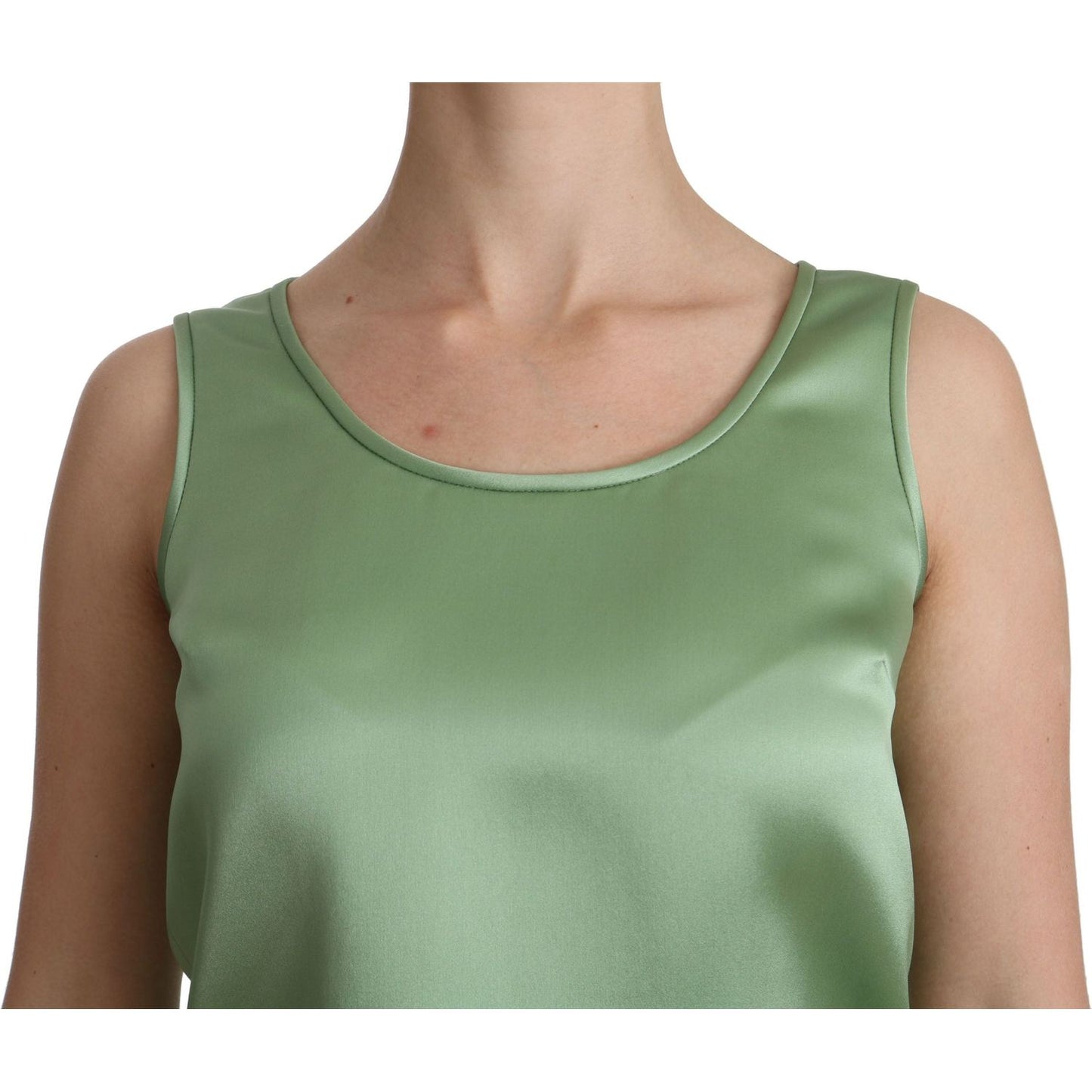 Dolce & Gabbana Elegant Silk Sleeveless Top in Light Mint Green Dolce & Gabbana