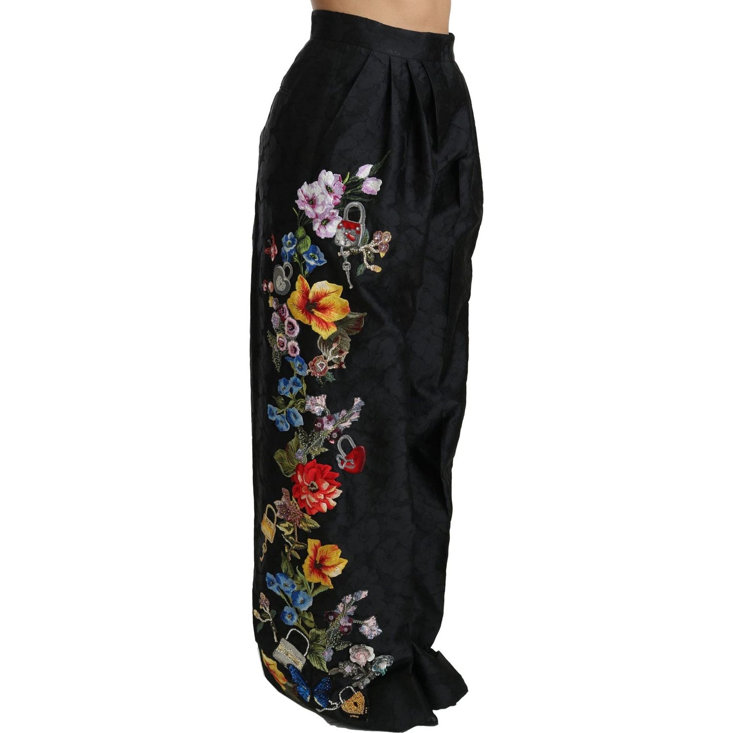 Dolce & Gabbana Elegant High Waist Wide Leg Floral Pants Dolce & Gabbana