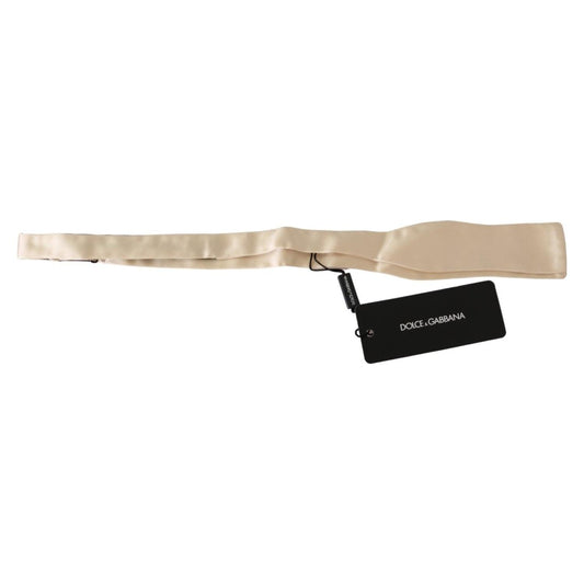 Dolce & Gabbana Elegant Beige Silk Bowtie Necktie Dolce & Gabbana