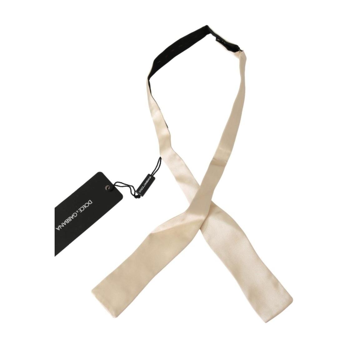 Dolce & Gabbana Elegant Beige Silk Bowtie Necktie Dolce & Gabbana