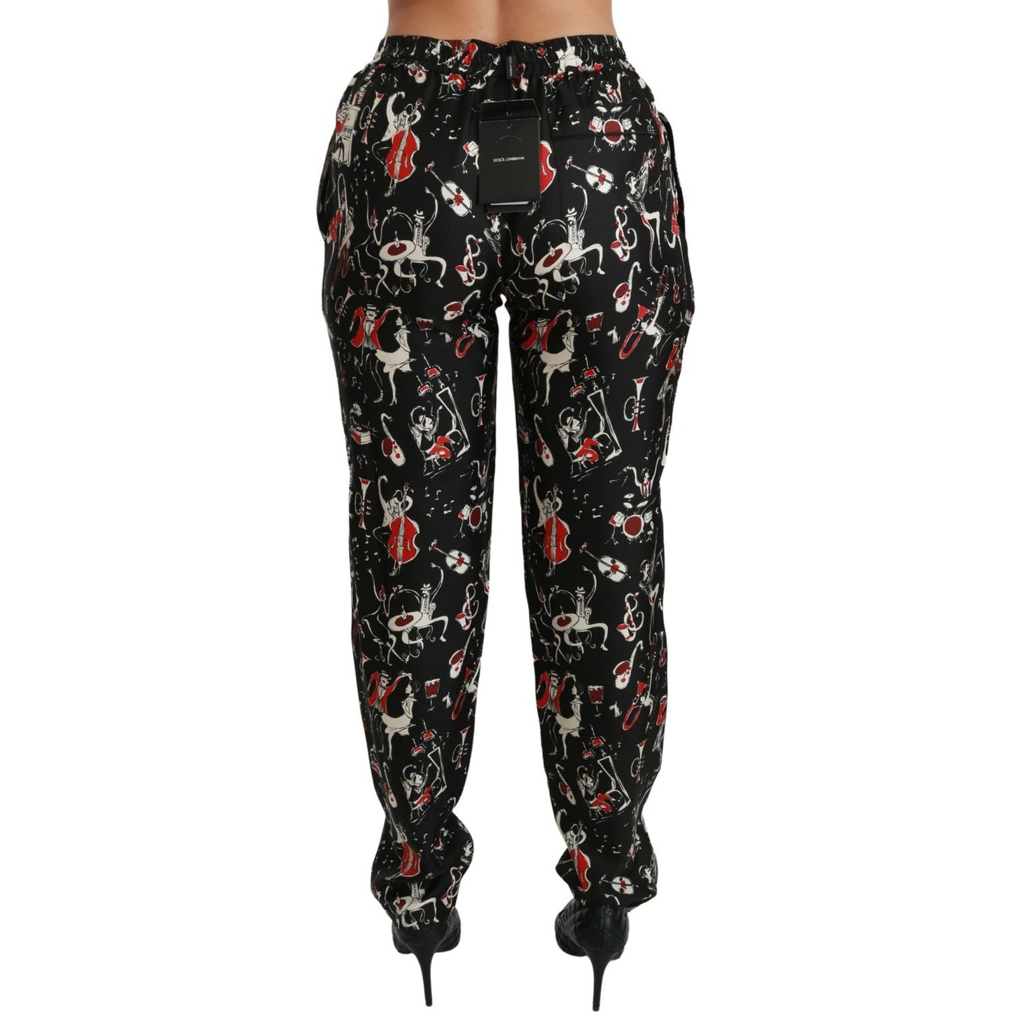 Dolce & Gabbana Sleek Silk Slim-Fit Mid-Waist Pants Jeans & Pants Dolce & Gabbana