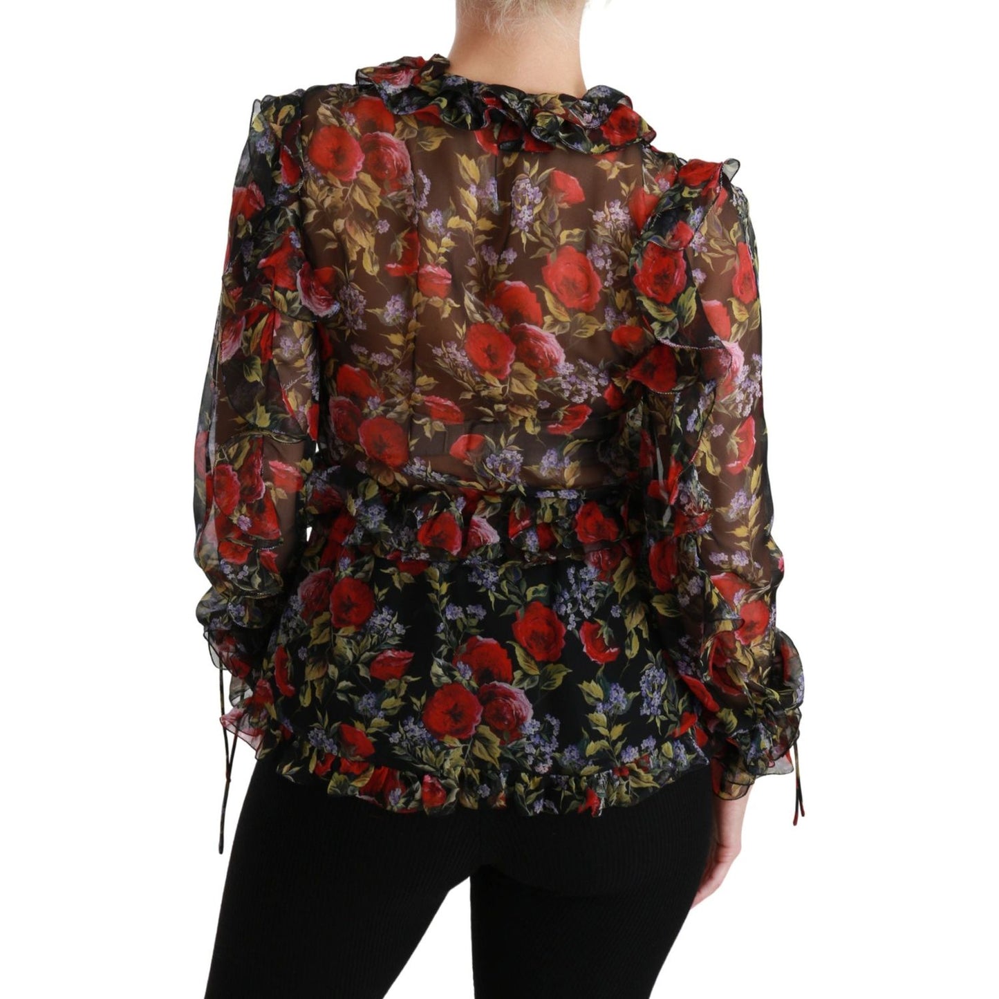 Dolce & Gabbana Elegant Floral Silk Long Sleeve Blouse Dolce & Gabbana