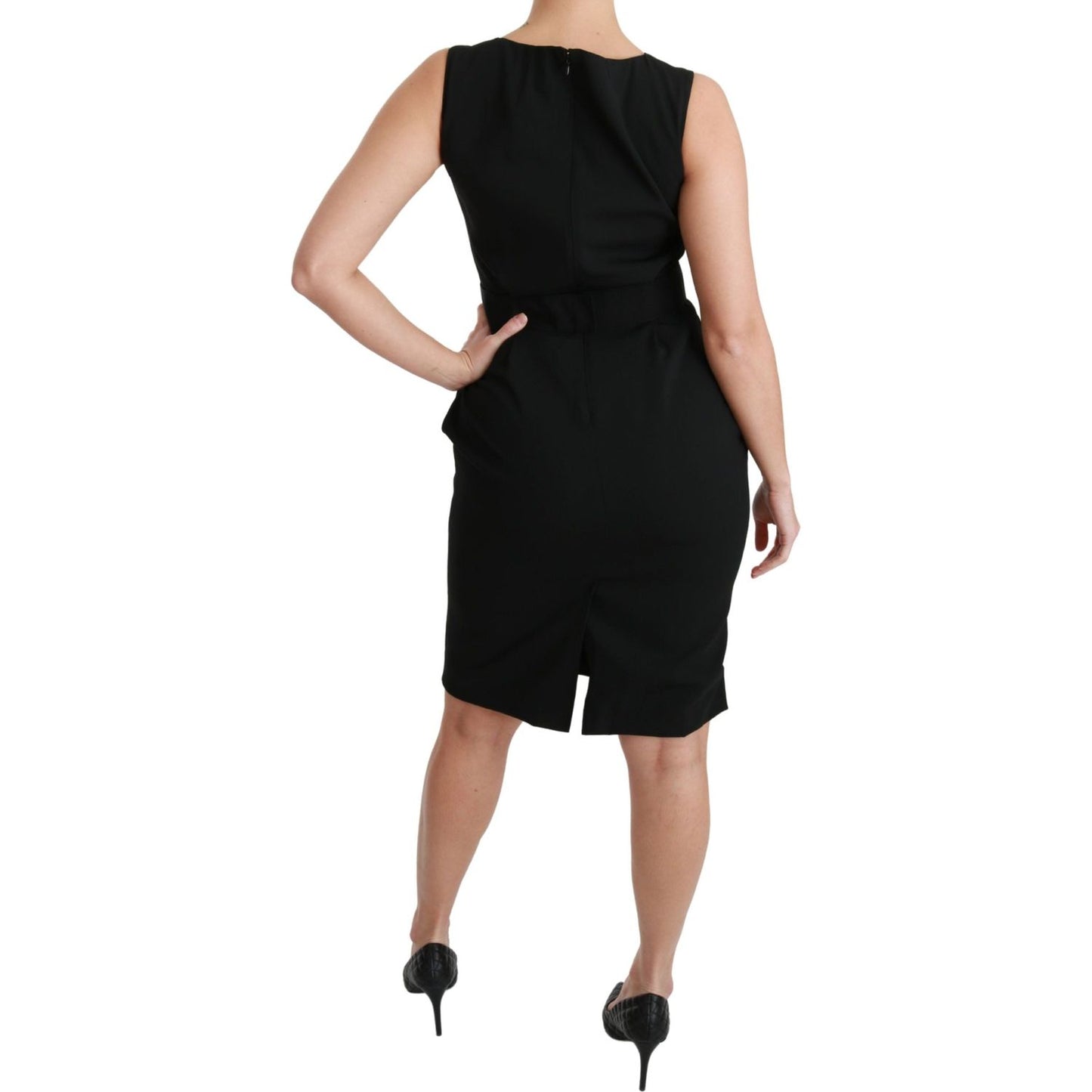 Dolce & Gabbana Elegant Knee-Length Sheath Dress in Black Dolce & Gabbana