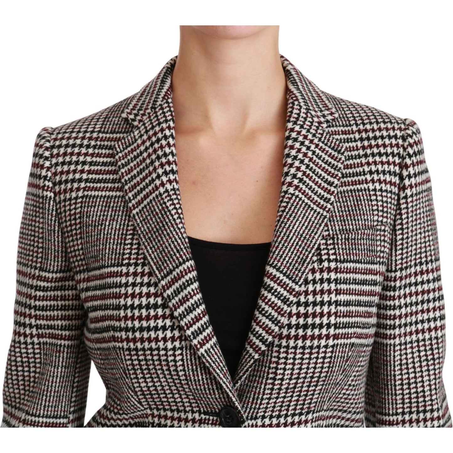 Dolce & Gabbana Elegant Multicolor Checked Knee-Length Jacket Coat Dolce & Gabbana