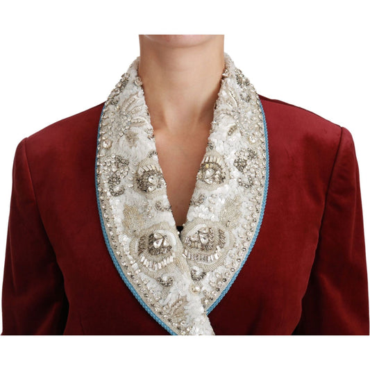 Dolce & Gabbana Opulent Red Baroque Detail Blazer Dolce & Gabbana