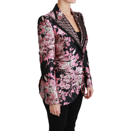 Elegant Floral Jacquard Blazer