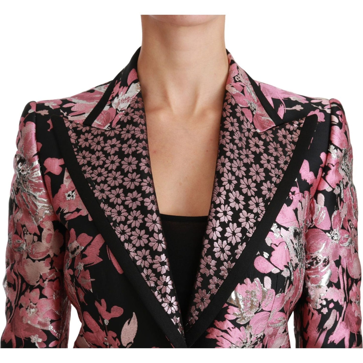 Elegant Floral Jacquard Blazer