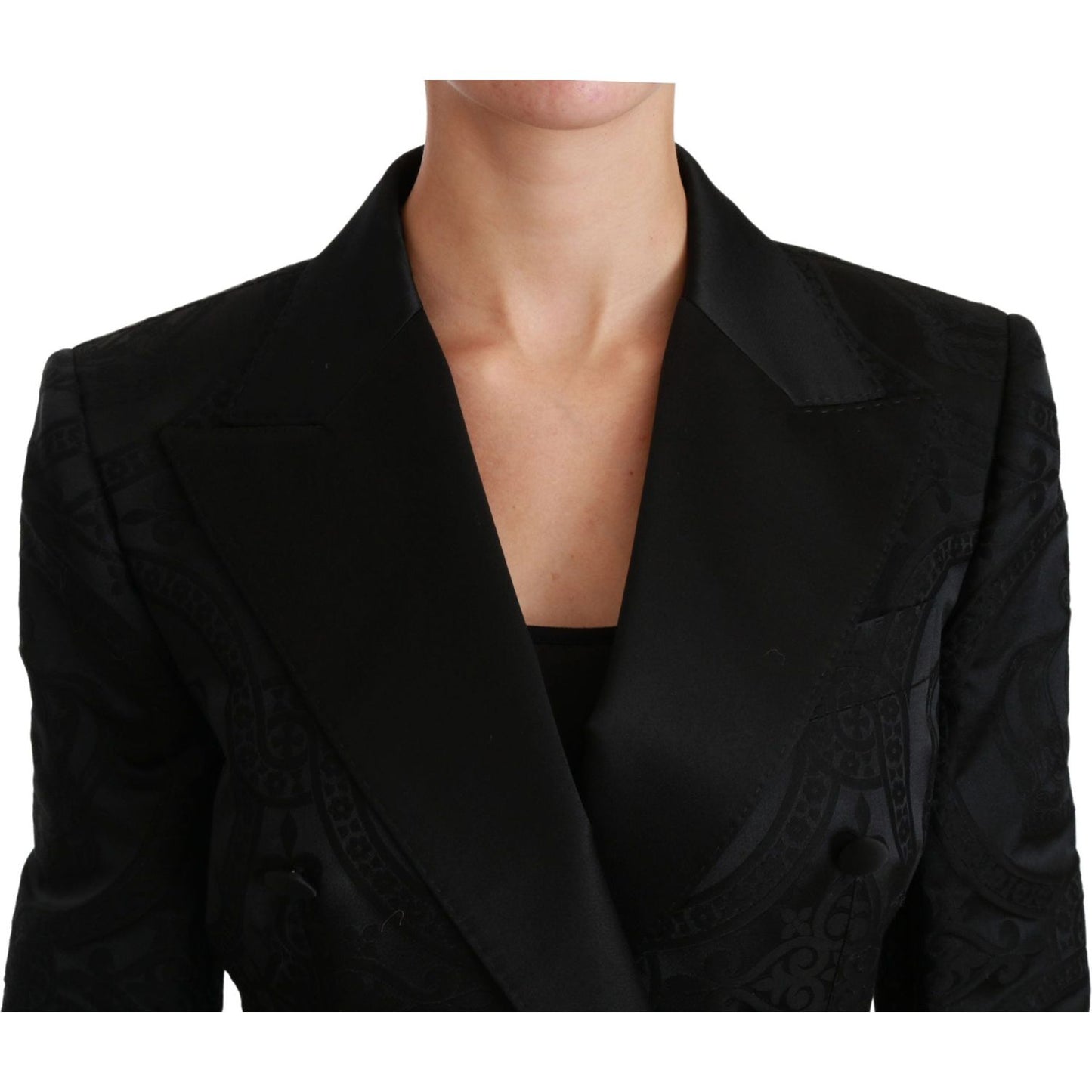 Dolce & Gabbana Elegant Crown-Patterned Double Breasted Jacket Dolce & Gabbana