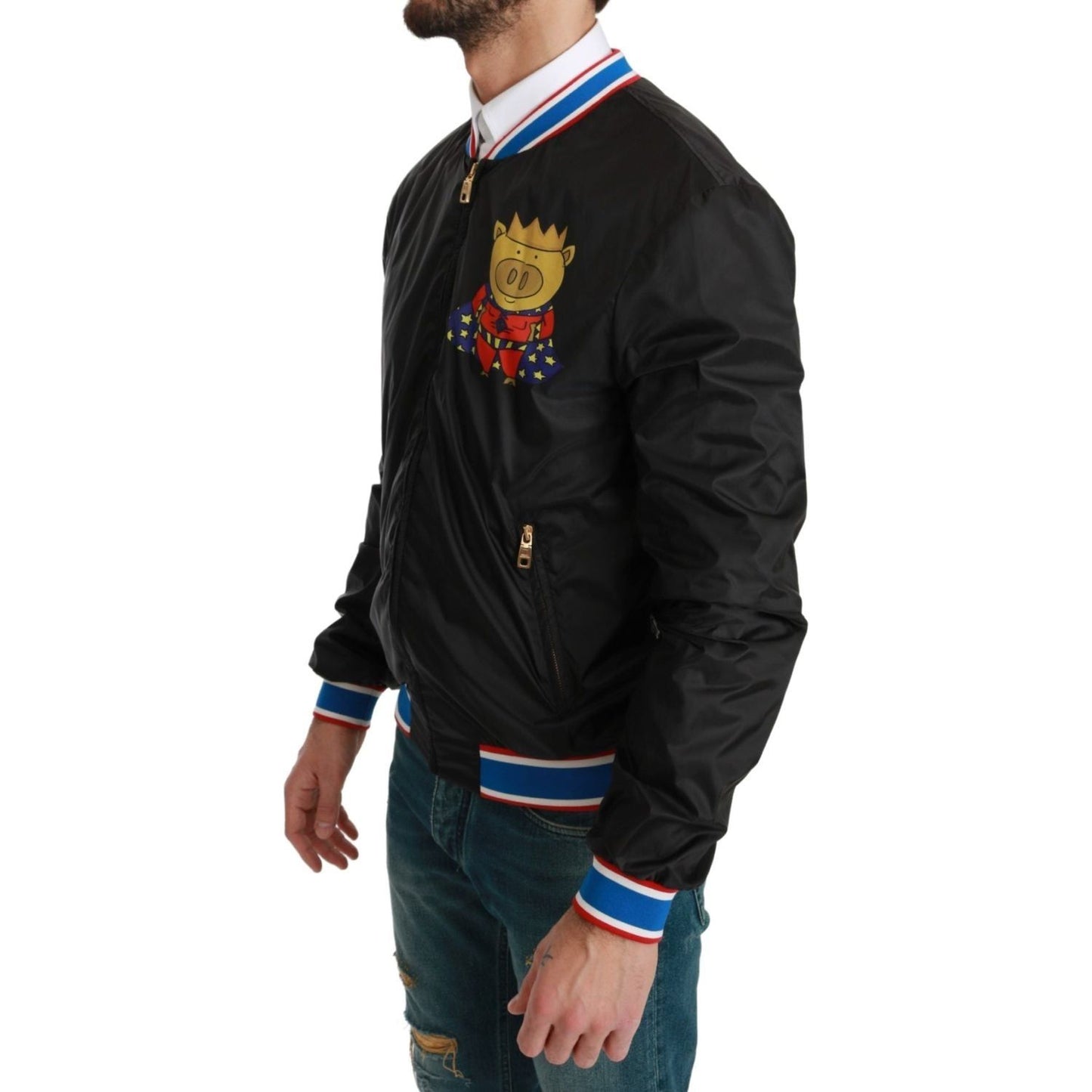 Dolce & Gabbana Elegant Multicolor Motive Bomber Jacket Coats & Jackets Dolce & Gabbana