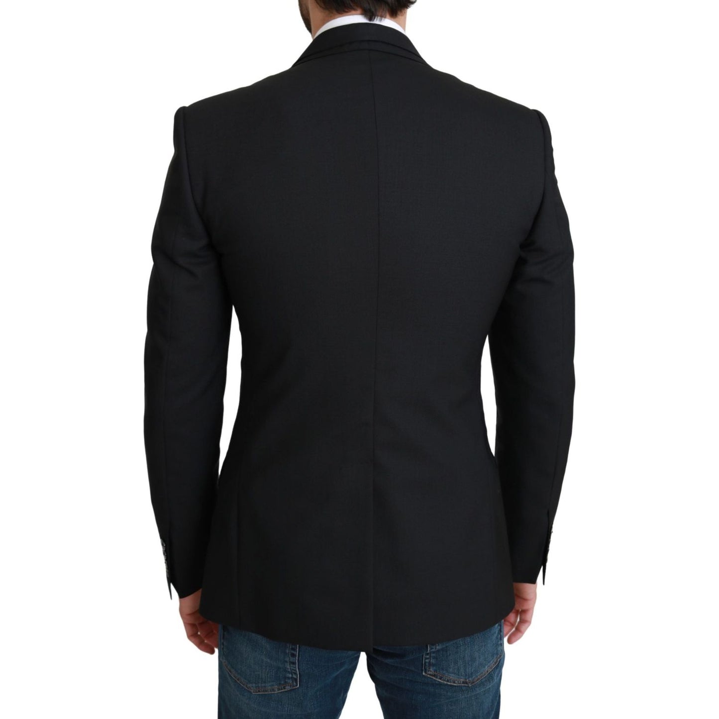 Dolce & Gabbana Elegant Black Virgin Wool Formal Blazer Dolce & Gabbana