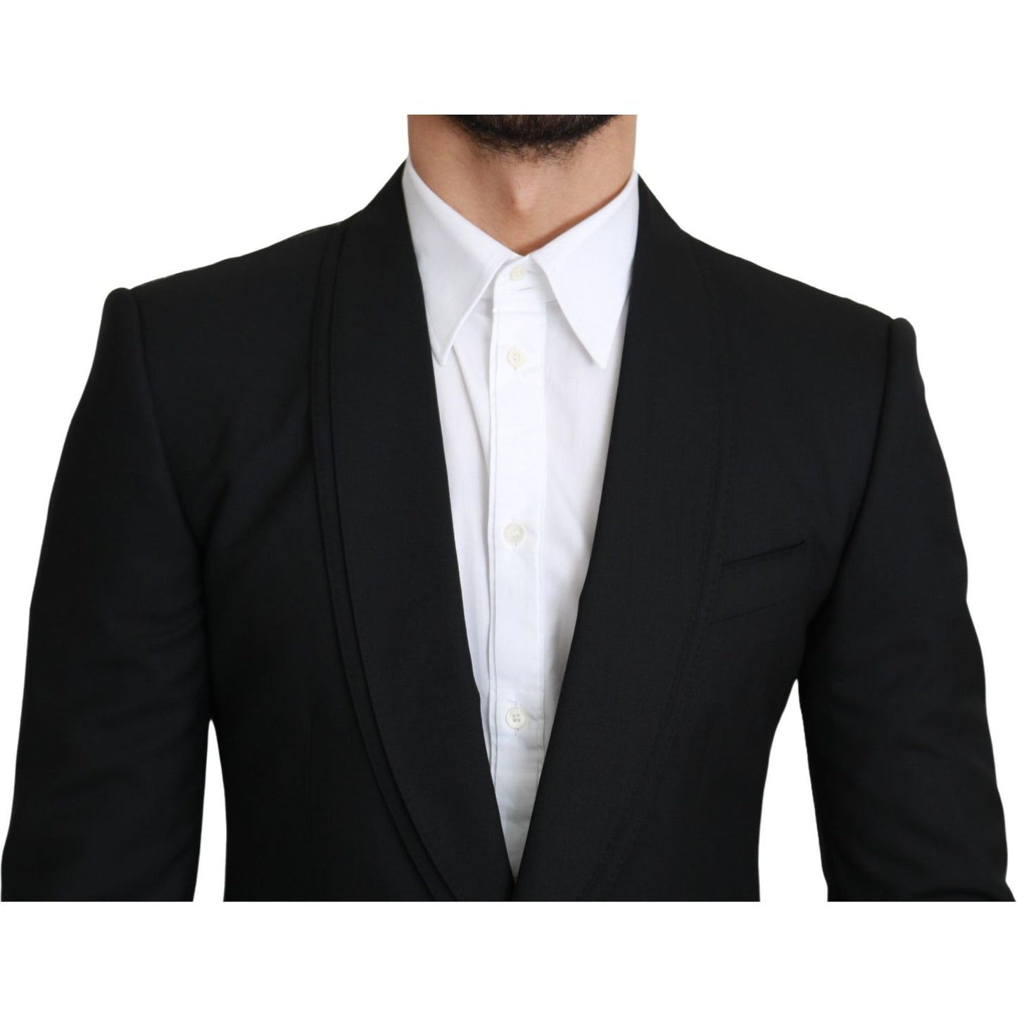 Dolce & Gabbana Elegant Black Virgin Wool Formal Blazer Dolce & Gabbana