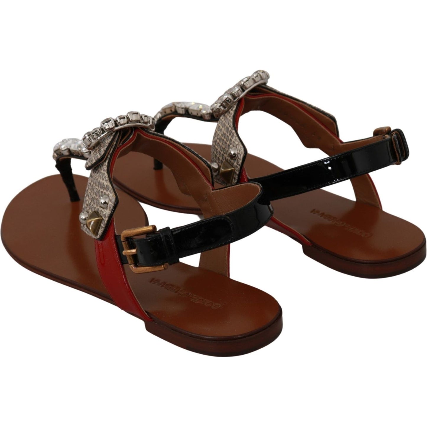 Dolce & Gabbana Elegant Strappy Sandals with Exotic Charm Dolce & Gabbana