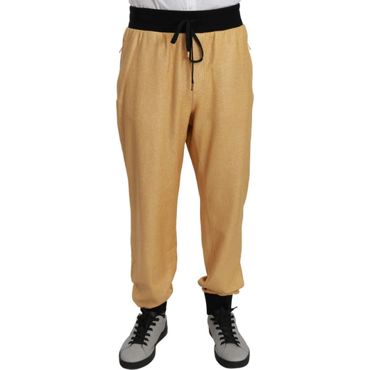 Dolce & Gabbana Elegant Gold Motif Sweatpants Dolce & Gabbana