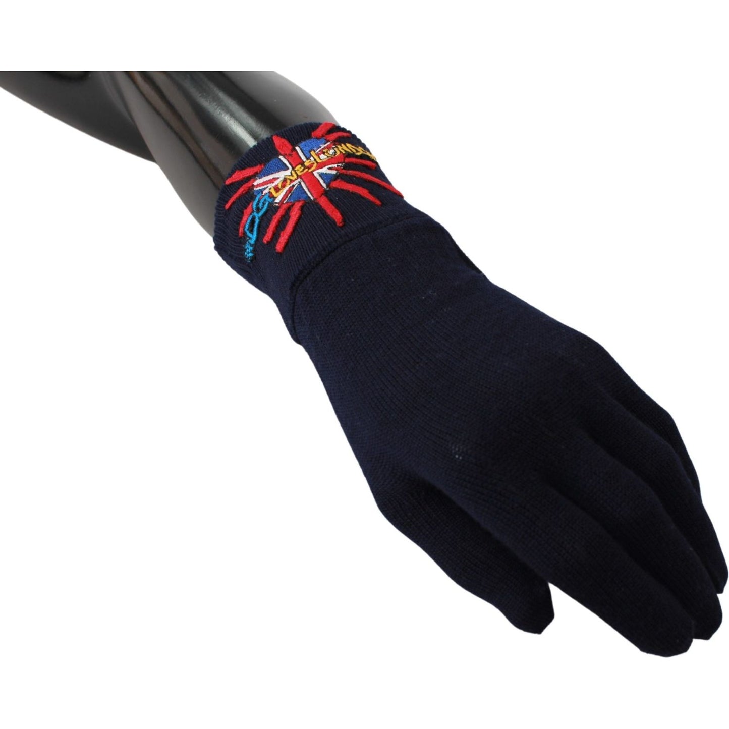 Dolce & Gabbana Blue Virgin Wool Unisex Gloves Dolce & Gabbana