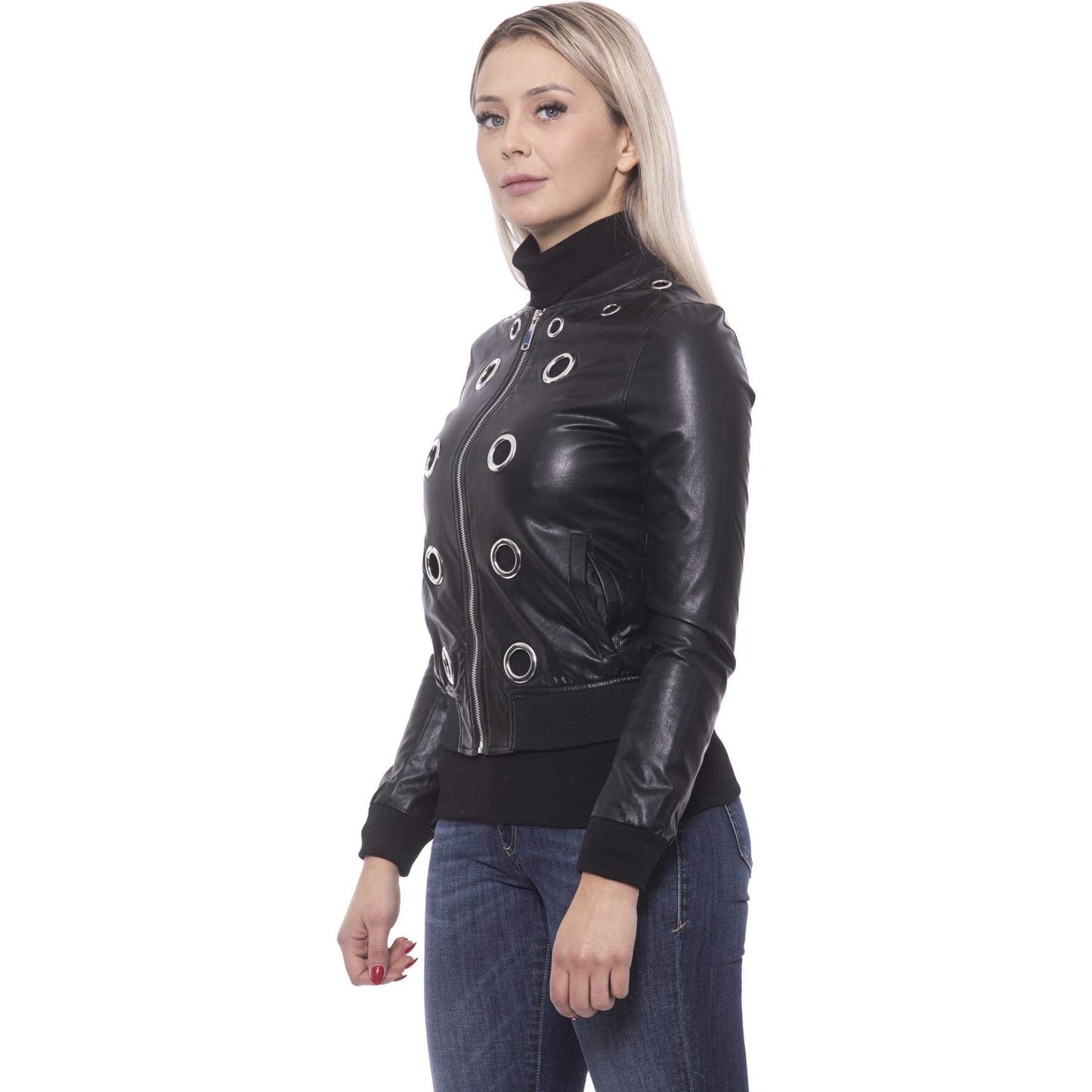 19V69 Italia Chic Eco-Leather Studded Slim Jacket 19V69 Italia