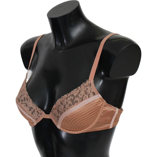 Ermanno Scervino Elegant Nude Lace Push-Up Bra Ermanno Scervino