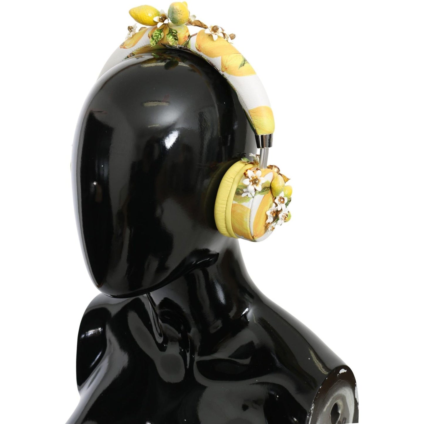 Dolce & Gabbana Glamorous Gold-Embellished Leather Headphones Dolce & Gabbana