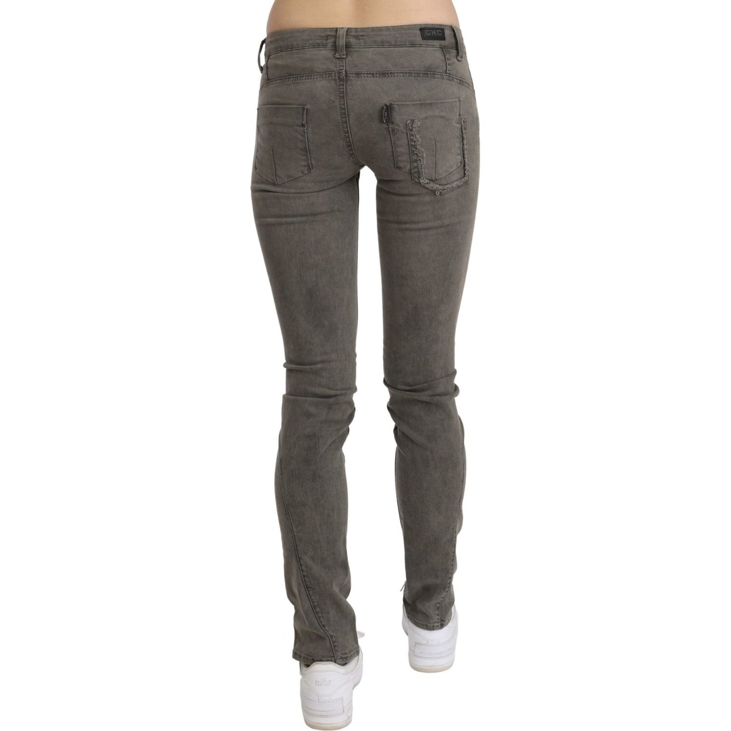 Costume National Chic Gray Slim Fit Cotton Jeans Costume National