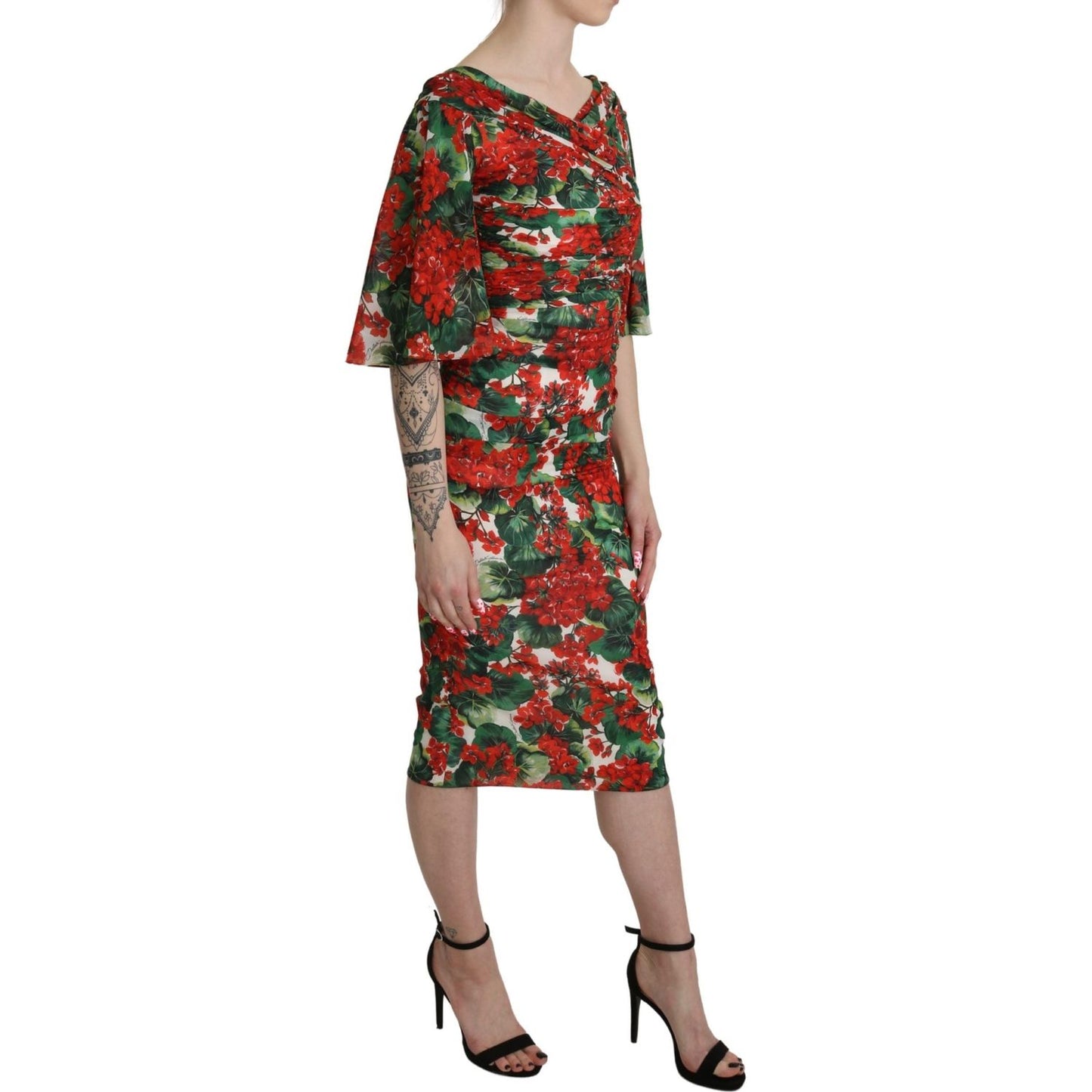 Dolce & Gabbana Enchanting Floral Midi Sheath Dress Dolce & Gabbana