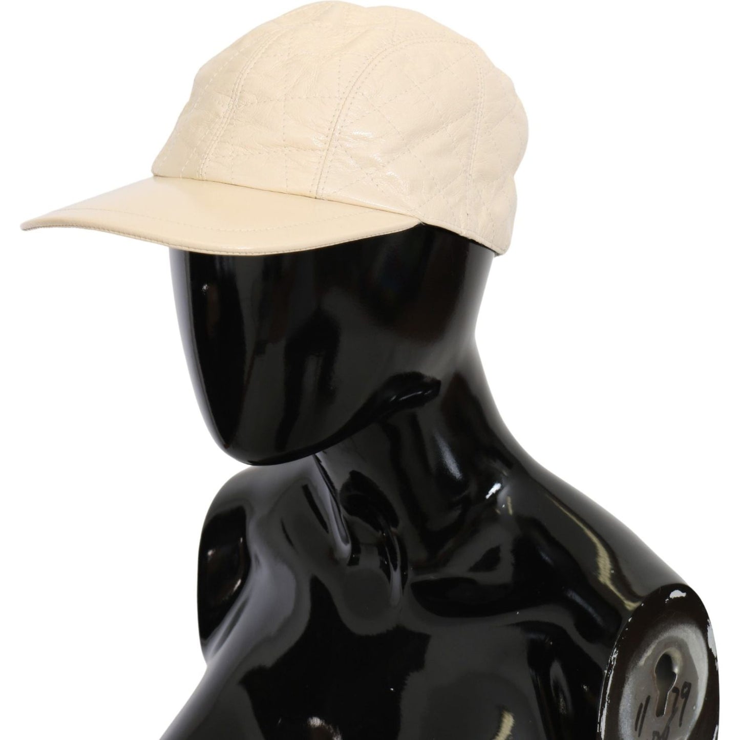 Dolce & Gabbana Elegant White Lambskin Leather Baseball Cap Cap Dolce & Gabbana