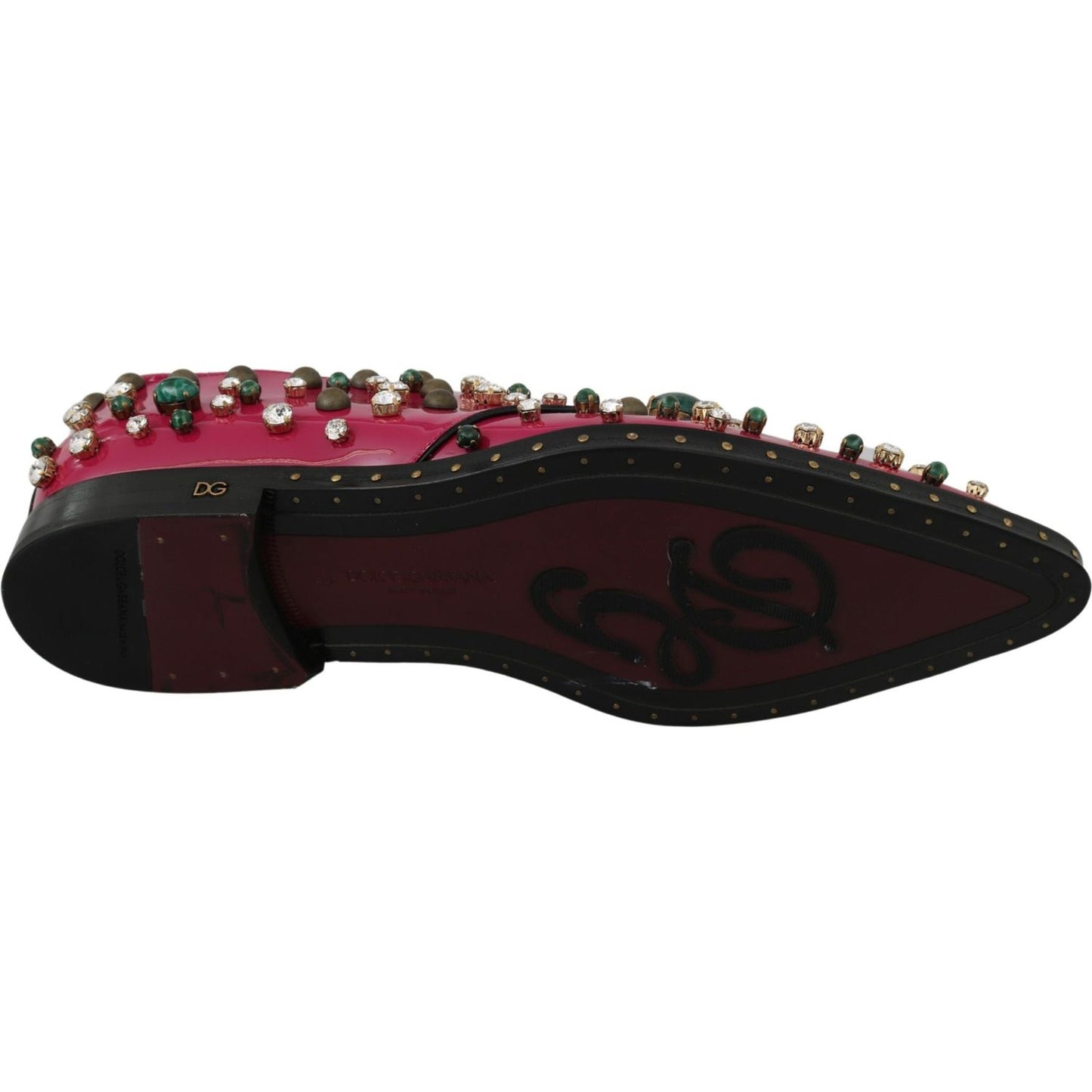 Dolce & Gabbana Fuchsia Pink Crystal Patent Flats Dolce & Gabbana