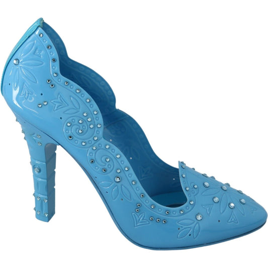 Dolce & Gabbana Crystal Embellished Blue Cinderella Pumps Dolce & Gabbana