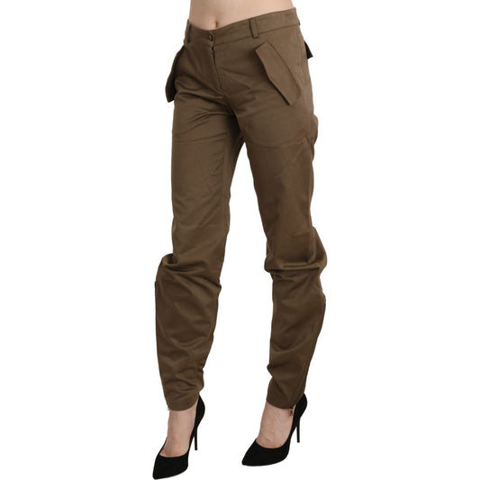 Ermanno Scervino Chic Brown Mid Waist Straight Trousers Ermanno Scervino