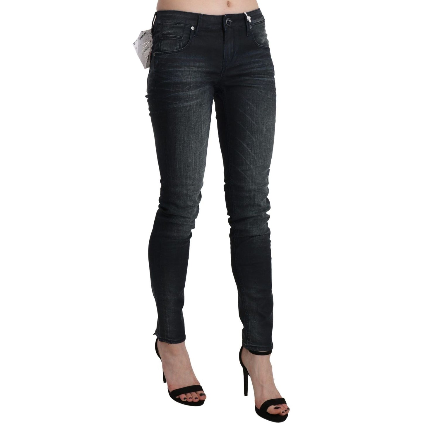 Acht Chic Blue Washed Skinny Denim Jeans Acht