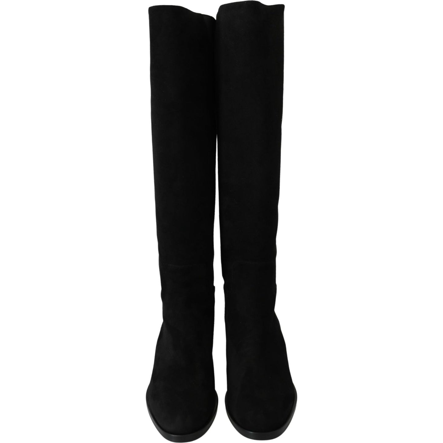 Dolce & Gabbana Elegant Black Suede Knee High Boots Dolce & Gabbana