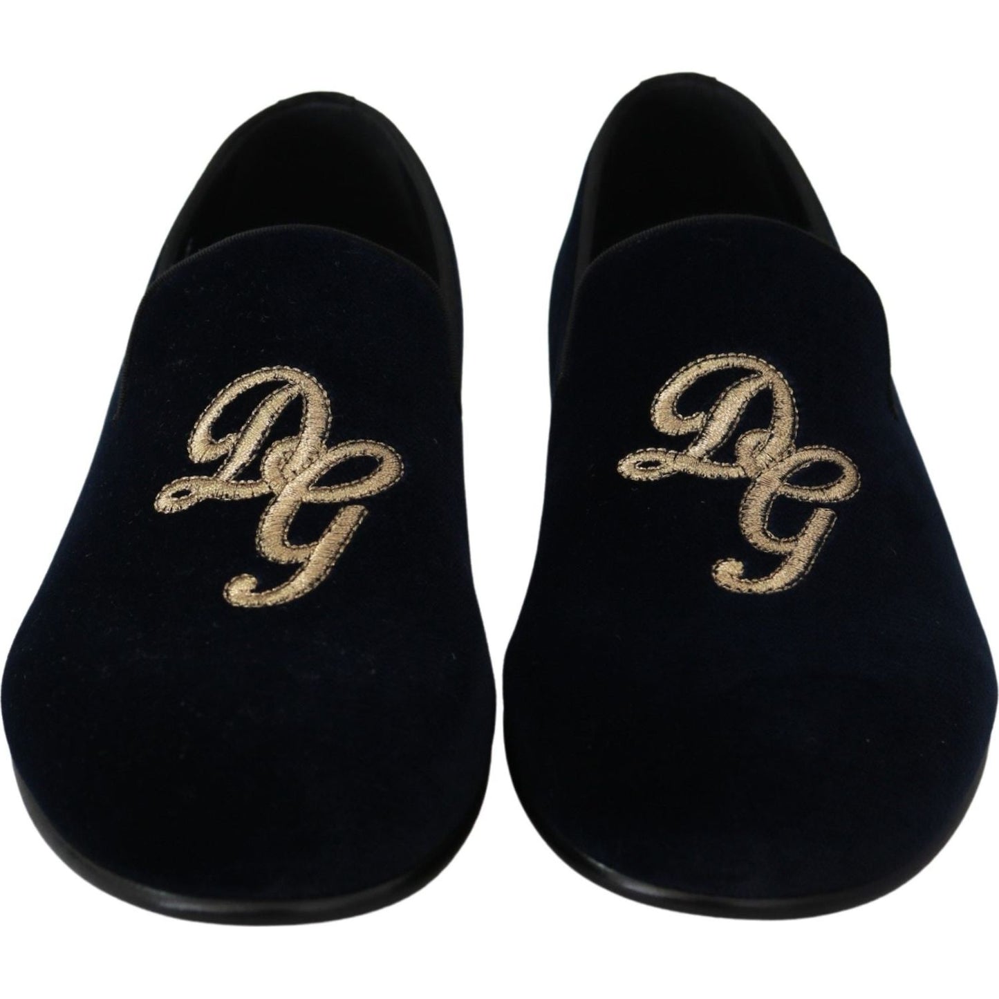 Dolce & Gabbana Elegant Blue Embroidered Loafers Dolce & Gabbana