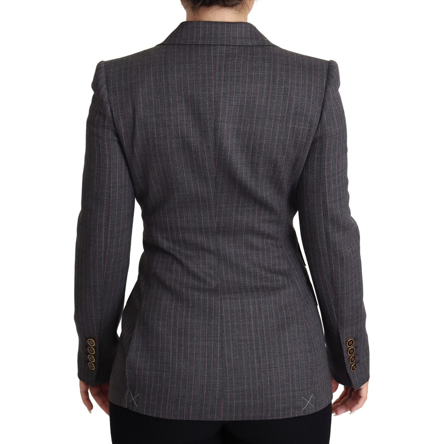 Dolce & Gabbana Elegant Gray Stretch Wool Blazer Coats & Jackets Dolce & Gabbana