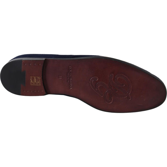 Dolce & Gabbana Elegant Blue Suede Leather Loafers Dolce & Gabbana