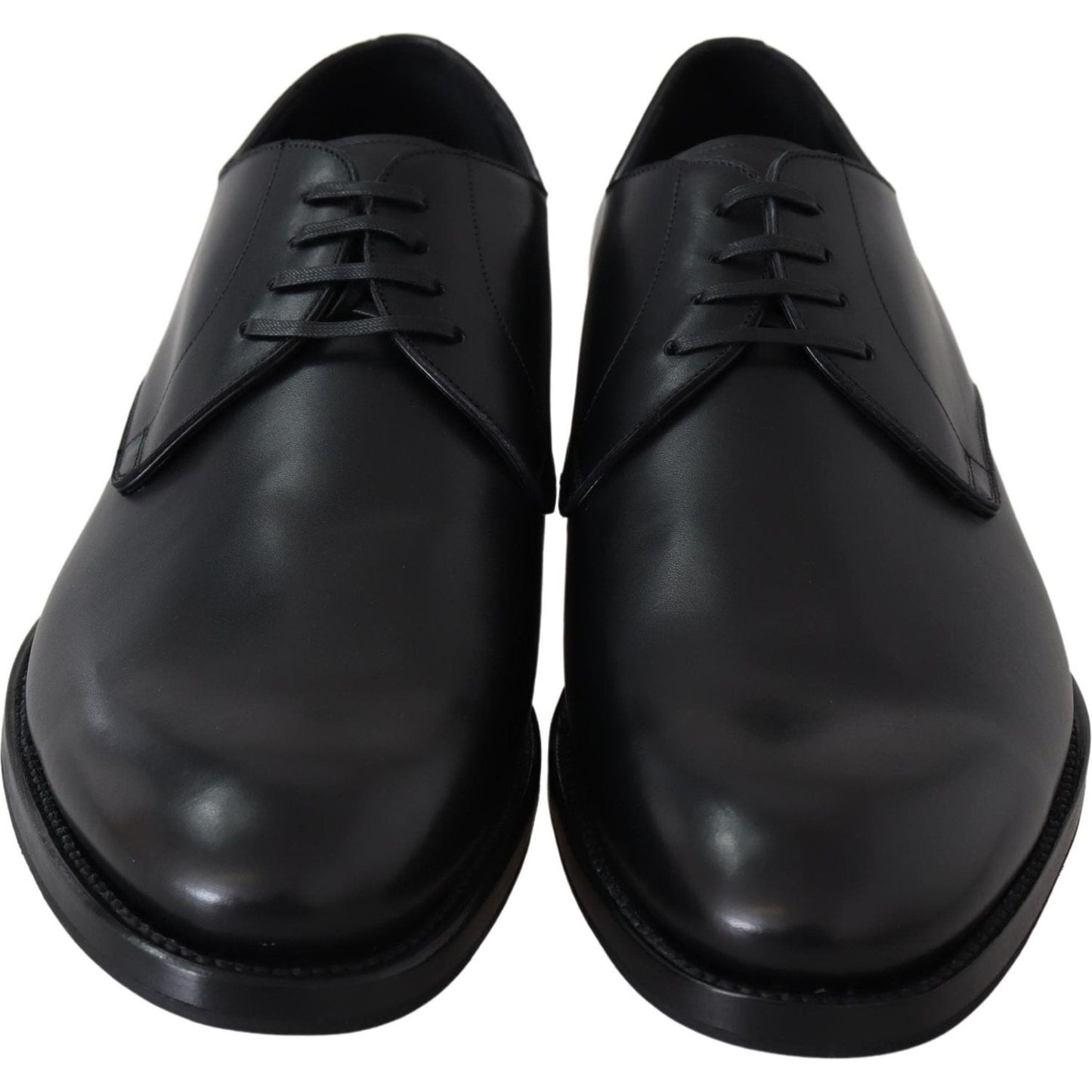 Dolce & Gabbana Elegant Black Leather Derby Dress Shoes Dress Shoes Dolce & Gabbana