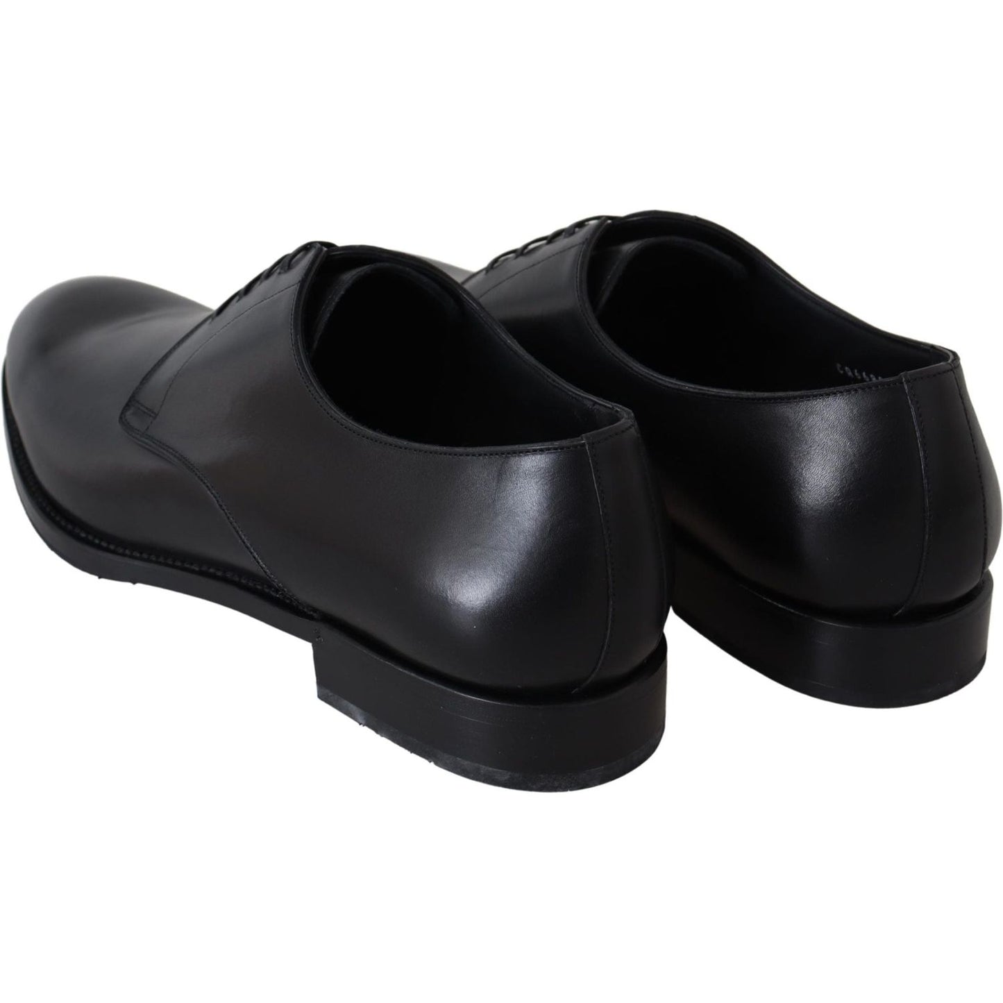 Dolce & Gabbana Elegant Black Leather Derby Dress Shoes Dress Shoes Dolce & Gabbana